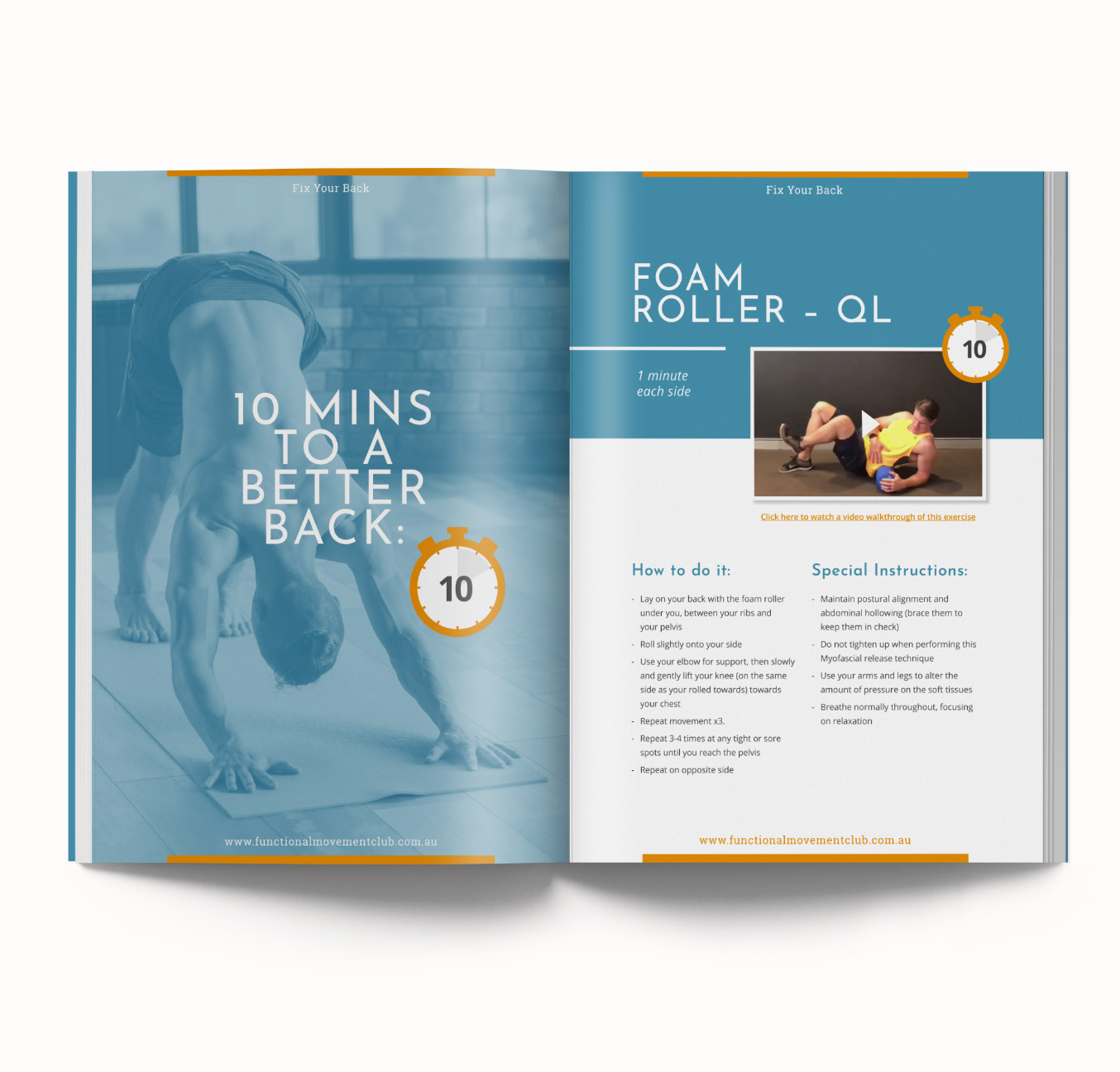 Inside the Back on Track ebook - 10 minutes to a better back with a foam roller